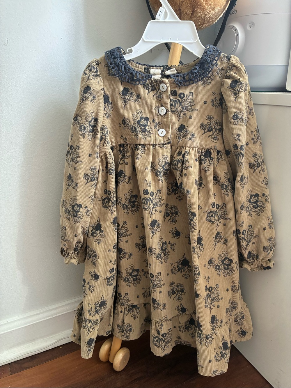 Little Cotton Clothes Rose Cord Floral Elvie Dress